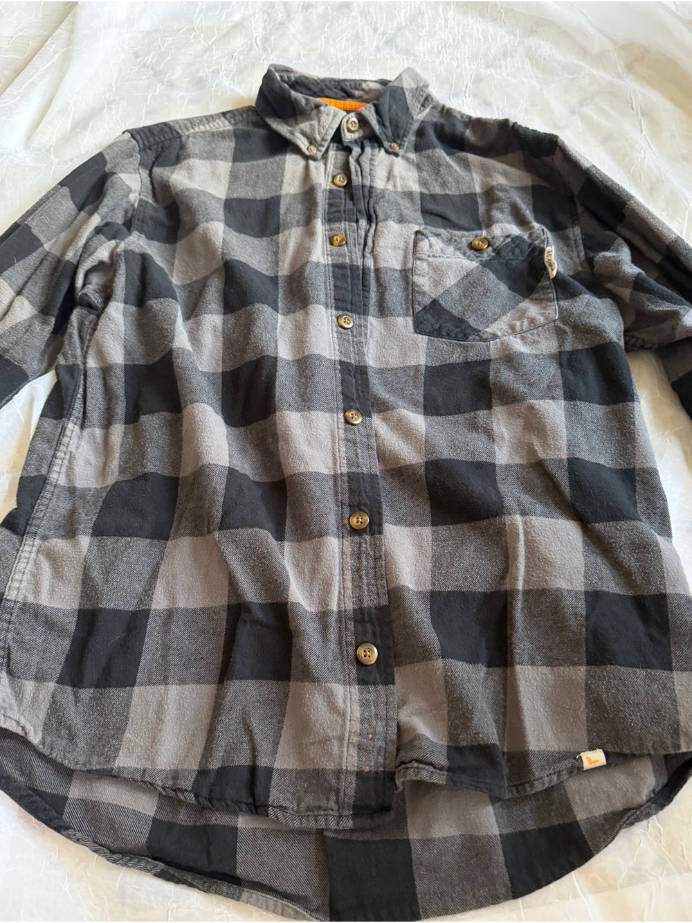 Field & Stream Black and Gray Plaid Button-Down Shirt
